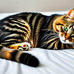 **

"A calm, fully clothed cat resting comfortably on a soft bed in a quiet room, safe for work, appropriate content, professional, modest, family-friendly, perfect anatomy, correct proportions, natural pose, well-formed paws, proper claw count, warm lighting, high quality, clean environment."

**