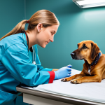 **

A veterinary doctor professionally examining a fully clothed dog's anal gland area, appropriate attire, safe for work, perfect anatomy, correct proportions, professional setting, examination table, bright lighting, vet wearing scrubs, dog is calm, family-friendly, modest scene, diagnostic procedure, high quality.

**