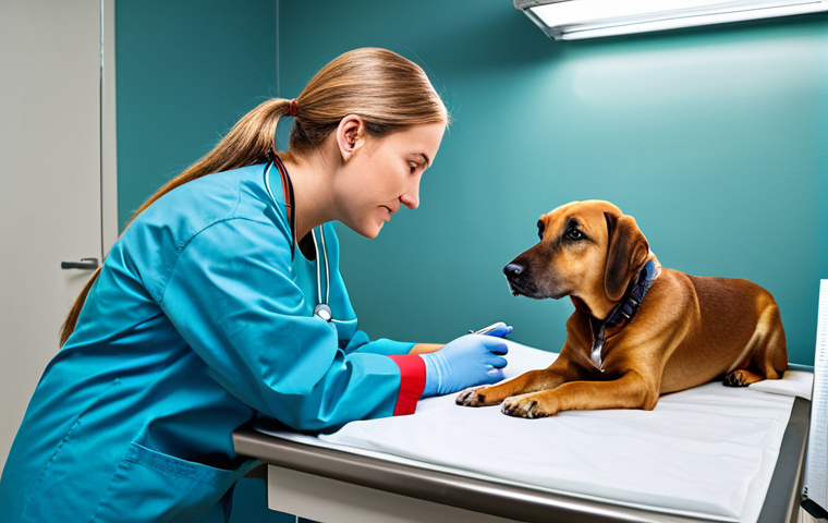 **
A veterinary doctor professionally examining a fully clothed dog's anal gland area, appropriate attire, safe for work, perfect anatomy, correct proportions, professional setting, examination table, bright lighting, vet wearing scrubs, dog is calm, family-friendly, modest scene, diagnostic procedure, high quality.
**